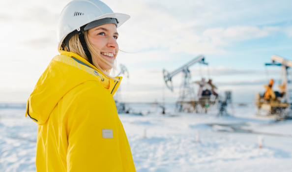 Woman in yellow jacket